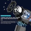 Mini Turbo Fan 130000RPM Recarregável – Soprador de Ar Portátil para Limpeza Automotiva, PC, Poeira e Neve com 4 Velocidades