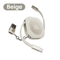 Cabo Retrátil 120W USB-C para iPhone e Android – Carregamento Rápido PD + Transferência de Dados | USB-A / Type-C