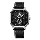 Relógio Masculino Luxury Big Dial – Design Quadrado Premium com Pulseira em Couro PU e Estilo Esportivo Elegante