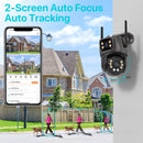 Câmera de Segurança Wi-Fi PTZ 4K 8MP com IA – Visão Dupla, Auto Tracking, Áudio Bidirecional e Monitoramento Outdoor via iCSee
