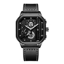 Relógio Masculino Luxury Big Dial – Design Quadrado Premium com Pulseira em Couro PU e Estilo Esportivo Elegante
