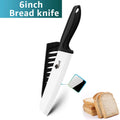 Conjunto de Facas de Cerâmica (3, 4, 5 e 6 polegadas), Faca de Chef, Faca Utilitária, Faca Serrilhada para Pão e Faca de Descascar – Lâmina de Zircônia para Cozinha
