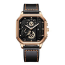 Relógio Masculino Luxury Big Dial – Design Quadrado Premium com Pulseira em Couro PU e Estilo Esportivo Elegante