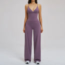 Conjunto Esportivo Feminino 2 Peças: Top Regata com Costas Estéticas + Calça Pantalona de Cintura Alta, Roupa de Yoga Respirável para Academia e Loungewear