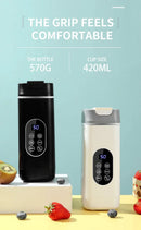 Liquidificador Elétrico Portátil Recarregável, Juicer USB, Mixer de Mão, Espremedor de Frutas com 12 Lâminas, Copo Triturador de Gelo
