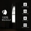 Cortina Blackout Térmica para Quarto, Cortina com Ilhós para Sala de Estar, Tecido Texturizado, Bloqueio de Luz, Cortina para Janela