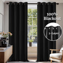 Cortina Blackout Térmica para Quarto, Cortina com Ilhós para Sala de Estar, Tecido Texturizado, Bloqueio de Luz, Cortina para Janela