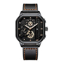 Relógio Masculino Luxury Big Dial – Design Quadrado Premium com Pulseira em Couro PU e Estilo Esportivo Elegante