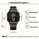 Relógio Masculino Luxury Big Dial – Design Quadrado Premium com Pulseira em Couro PU e Estilo Esportivo Elegante