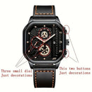 Relógio Masculino Luxury Big Dial – Design Quadrado Premium com Pulseira em Couro PU e Estilo Esportivo Elegante
