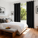 Cortina Blackout Térmica para Quarto, Cortina com Ilhós para Sala de Estar, Tecido Texturizado, Bloqueio de Luz, Cortina para Janela