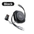 Cabo Retrátil 120W USB-C para iPhone e Android – Carregamento Rápido PD + Transferência de Dados | USB-A / Type-C