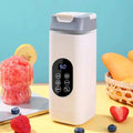 Liquidificador Elétrico Portátil Recarregável, Juicer USB, Mixer de Mão, Espremedor de Frutas com 12 Lâminas, Copo Triturador de Gelo