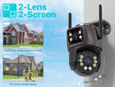 Câmera de Segurança Wi-Fi PTZ 4K 8MP com IA – Visão Dupla, Auto Tracking, Áudio Bidirecional e Monitoramento Outdoor via iCSee