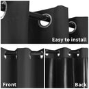 Cortina Blackout Térmica para Quarto, Cortina com Ilhós para Sala de Estar, Tecido Texturizado, Bloqueio de Luz, Cortina para Janela