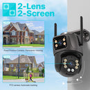 Câmera de Segurança Wi-Fi PTZ 4K 8MP com IA – Visão Dupla, Auto Tracking, Áudio Bidirecional e Monitoramento Outdoor via iCSee
