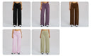 Conjunto Esportivo Feminino 2 Peças: Top Regata com Costas Estéticas + Calça Pantalona de Cintura Alta, Roupa de Yoga Respirável para Academia e Loungewear