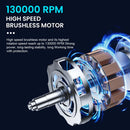 Mini Turbo Fan 130000RPM Recarregável – Soprador de Ar Portátil para Limpeza Automotiva, PC, Poeira e Neve com 4 Velocidades