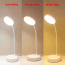 Luminária de Mesa LED Flexível com Dimmer de 3 Níveis, Alimentação USB, Proteção para os Olhos, Luz Quente e Branca, Perfeita para Casa, Escritório, Leitura e Estudos