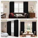 Cortina Blackout Térmica para Quarto, Cortina com Ilhós para Sala de Estar, Tecido Texturizado, Bloqueio de Luz, Cortina para Janela