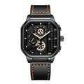 Relógio Masculino Luxury Big Dial – Design Quadrado Premium com Pulseira em Couro PU e Estilo Esportivo Elegante