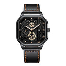 Relógio Masculino Luxury Big Dial – Design Quadrado Premium com Pulseira em Couro PU e Estilo Esportivo Elegante