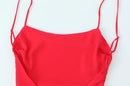 Vestido Midi Drapeado Feminino, Decote Reto, Alças Finas, Costas Abertas, Vestido Feminino Chic e Fashion