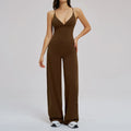Conjunto Esportivo Feminino 2 Peças: Top Regata com Costas Estéticas + Calça Pantalona de Cintura Alta, Roupa de Yoga Respirável para Academia e Loungewear