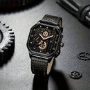 Relógio Masculino Luxury Big Dial – Design Quadrado Premium com Pulseira em Couro PU e Estilo Esportivo Elegante