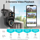 Câmera de Segurança Wi-Fi PTZ 4K 8MP com IA – Visão Dupla, Auto Tracking, Áudio Bidirecional e Monitoramento Outdoor via iCSee